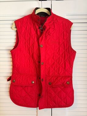 Barbour Bright Red Quilted Sleeveless Vest